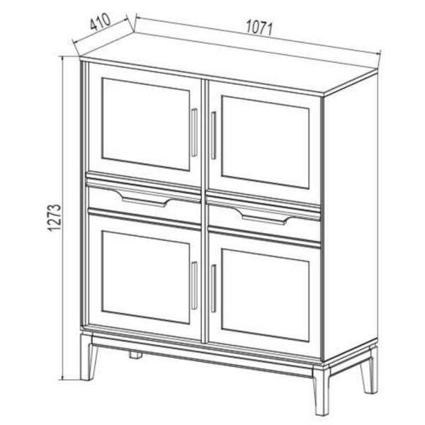 Шкаф для посуды 42 Гранада (Белый воск/Антик 24)