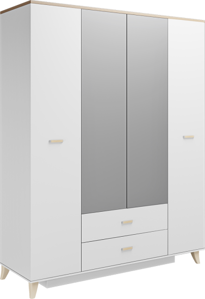 Шкаф Элика 4 двери (Дуб сонома/Белый ясень)