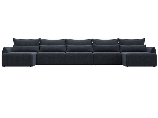 Диван П-образный Лига-051 НПБ МегаЛонг Шенилл (RIMINI 14 темно-серый)