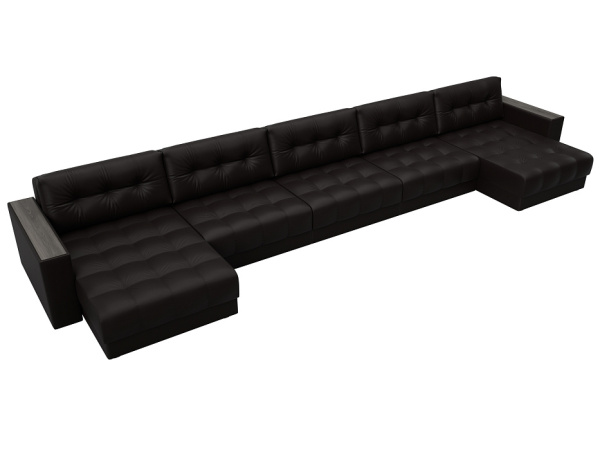 Диван П-образный с декором Лига-049 НПБ Мегалонг Экокожа