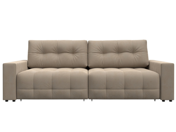 Диван прямой с полками Лига-053 НПБ Велюр (SEVEN 729 бежевый)