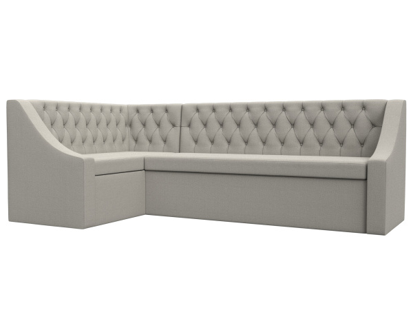 Диван кухонный угловой Мерлин левый угол Рогожка (Амур 02 бежевый)