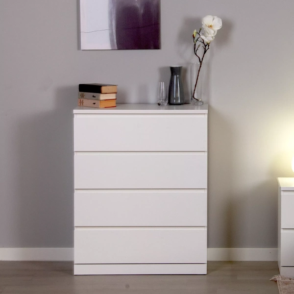 Комод Варма 4 с четырьмя ящиками, Белый