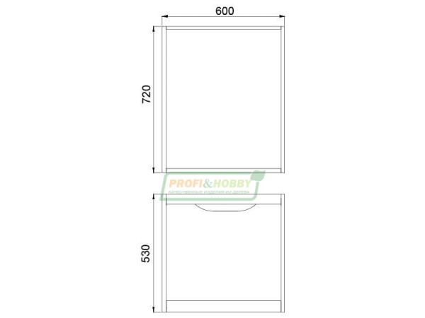 Шкаф Напольный 60х53х72 Глубокий под технику + 1 ящик