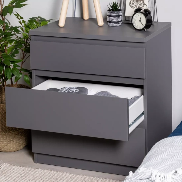 Комод КАСТОР 3 ящика, серый