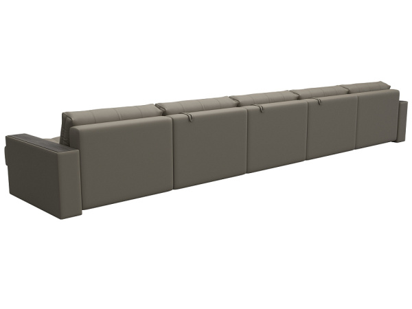 Диван П-образный с декором Лига-049 НПБ Мегалонг Экокожа