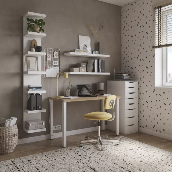 Стол письменный Ингар 2/ТТ 140x75x55, дуб беленый/белый