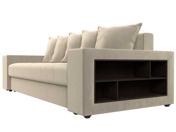 Диван прямой Дубай полки справа Микровельвет