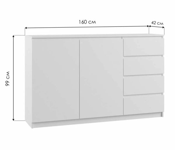 Комод Мадера Комби 1 лдсп белый