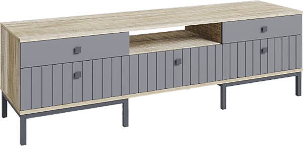 Тумба ТВ Доминго (Дуб каньон монумент/Софт серый дым)