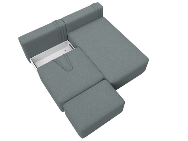 Диван угловой модульный с пуфом Лига-060 НПБ угол универсальный Рогожка