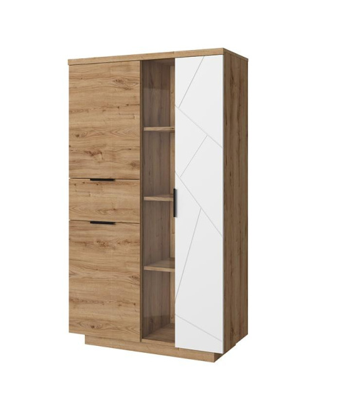 Шкаф с витриной 1V2D1S-P KAYLAS (Дуб наварра/Эко Джелато)