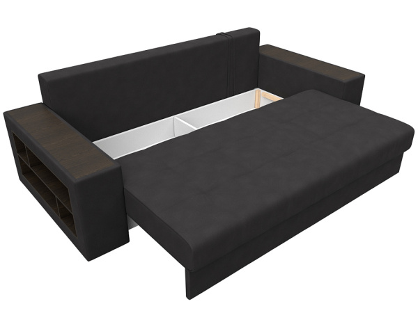 Диван прямой Дубай полки слева Замша