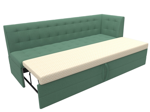 Диван кухонный прямой Бриз с углом справа Рогожка