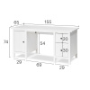 Стол письменный 155х65х74 Кымор Hemnes