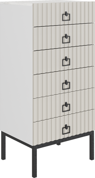 Комод Эдем 6 ящиков (Сабия-белая/Латте)
