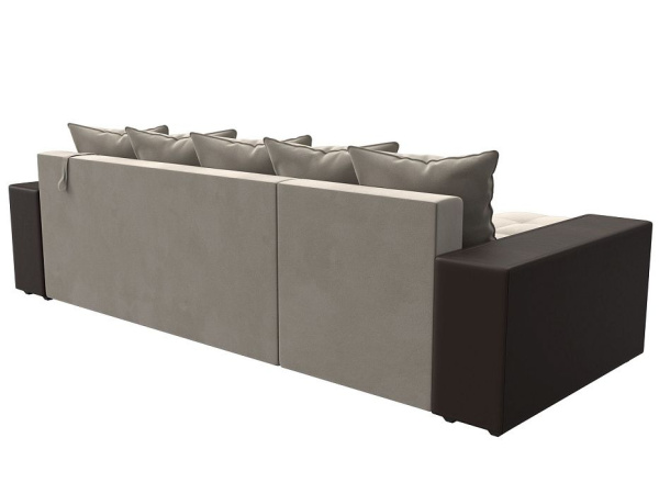 Диван угловой Дубай левый угол Микровельвет\Экокожа