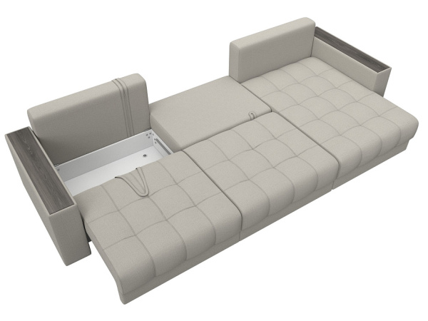 Диван угловой с декором Лига-049 НПБ Лонг Рогожка