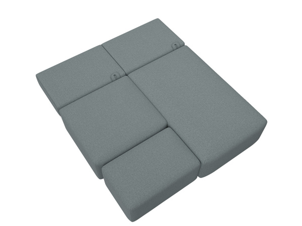 Диван угловой модульный с пуфом Лига-060 НПБ угол универсальный Экокожа