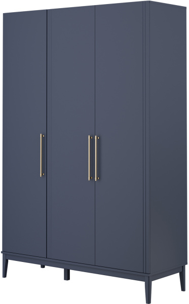 Шкаф распашной Джали ШР-3 (ЛДСП Ночное небо/ МДФ (лак) Тёмный лазурный.)