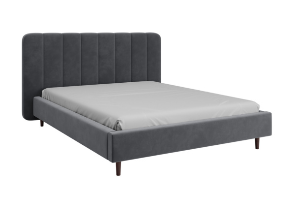 Кровать двуспальная Рино (СТАНДАРТ, 4 ВАРИАНТ холодный серый Без подъемного механизма 1600х2000)