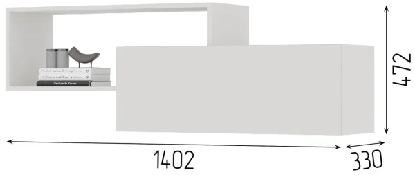 Шкаф навесной Элла ПЛ 01 белый / белый