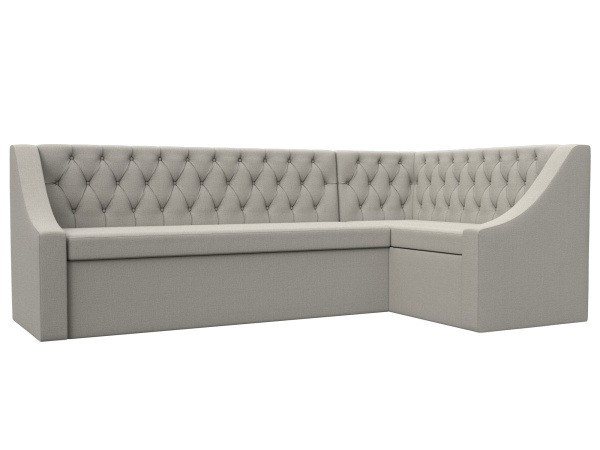 Диван кухонный угловой Мерлин правый угол Рогожка (Амур 02 бежевый)