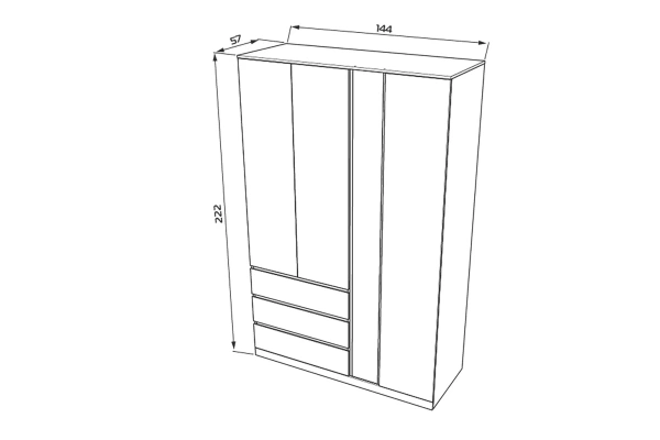 Шкаф распашной Варма Стор 144 с зеркалом