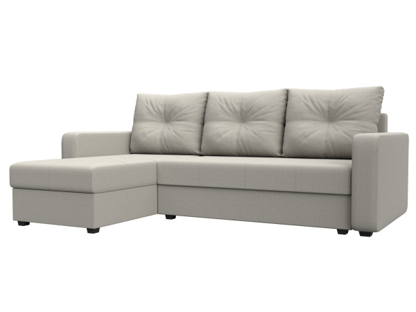 Диван угловой Ливерпуль Лайт левый угол Рогожка (Амур 02 бежевый)