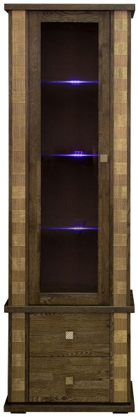 Шкаф с витриной Тунис П6.343.0.19-01 (П343.19Ш) (Венге c золочением)