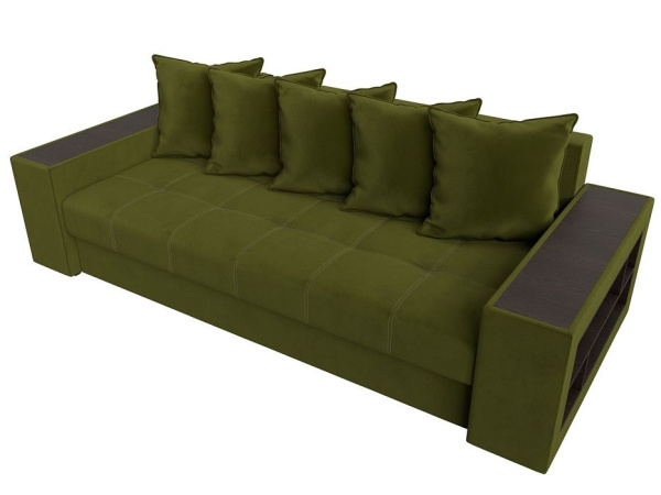 Диван прямой Дубай полки справа Микровельвет