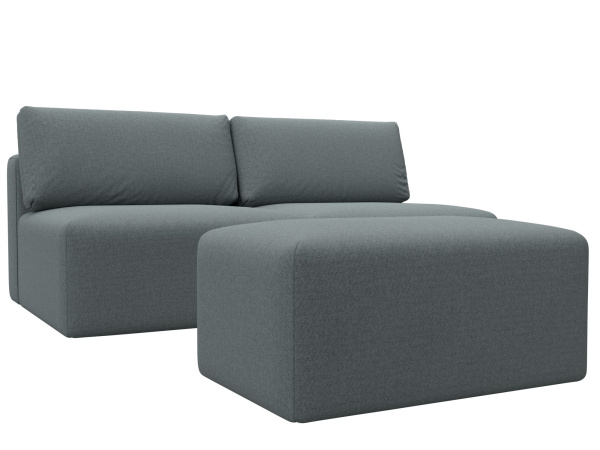 Диван прямой модульный с пуфом Лига-060 НПБ Рогожка