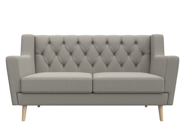 Диван кухонный прямой Брайтон 2 Люкс Рогожка (Амур 02 бежевый)