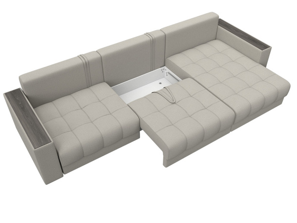 Диван угловой с декором Лига-049 НПБ Лонг Рогожка