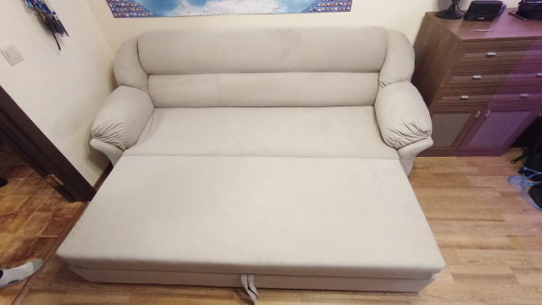 Диван прямой Карнелла Микровельвет (Бежевый)