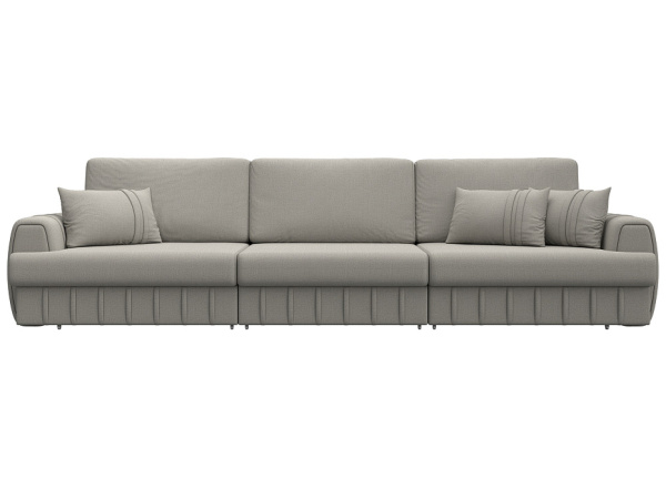 Диван прямой Лига-057 НПБ Лонг Рогожка (Амур 02 бежевый)