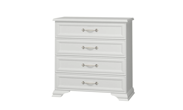 Комод Грация 4 ящика (4 ЯЩИКА,ЛДСП/МДФ (рамка), цвет Белый)