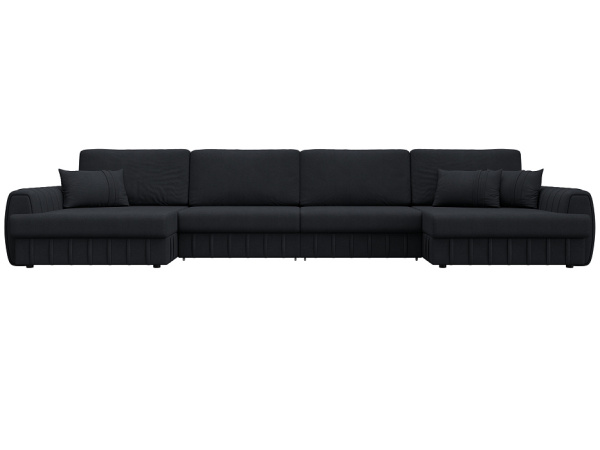 Диван П-образный Лига-057 НПБ Лонг Замша (JOLY 16 темно-серый)