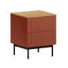 Тумба прикроватная Mikko 2 ящика (Цвет Шарли Терракота, Корпус Дуб натуральный)