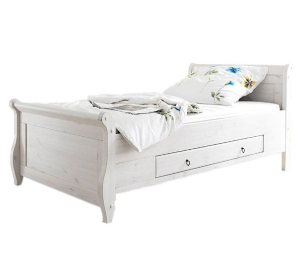 Кровать односпальная Мальта с ящиками (белый воск)