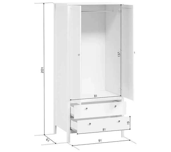 Шкаф HELGA SZF2D2S/90