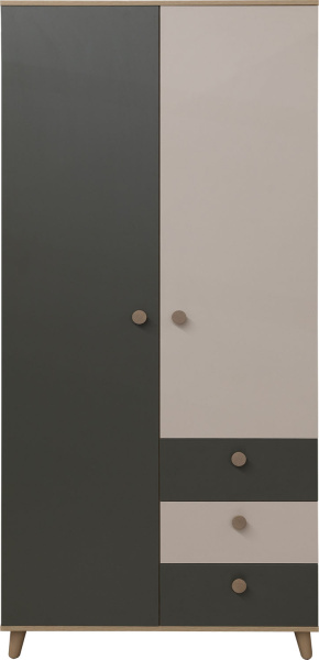 Шкаф для одежды 2д Вена П6.11.5.1.01 (Базальт+Персидский жемчуг+Гикори Кингстон)