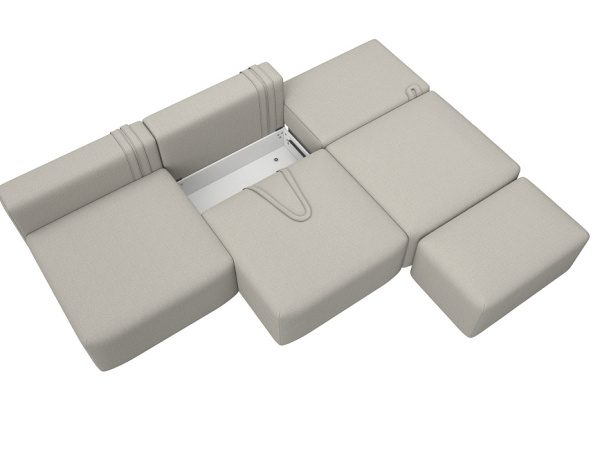 Диван прямой модульный с пуфом Лига-060 НПБ Лонг Рогожка