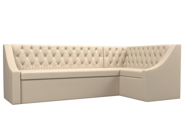 Диван кухонный угловой Мерлин правый угол Экокожа (Бежевый)