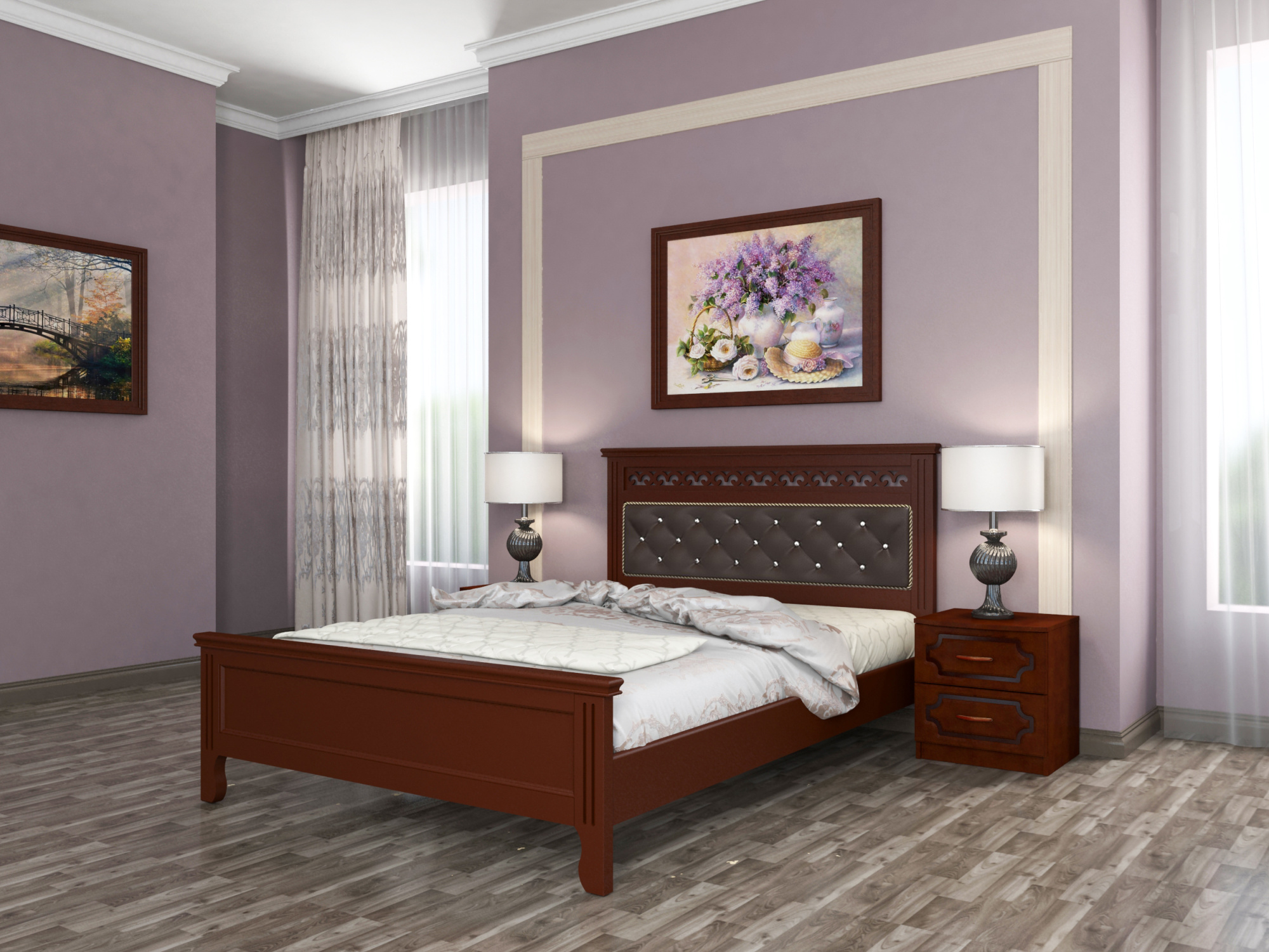 Кровать двуспальная Грация Стразы