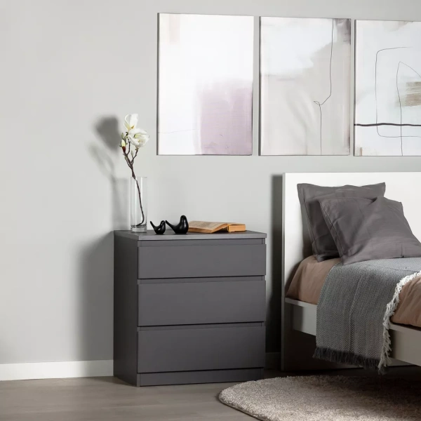 Комод КАСТОР 3 ящика, серый