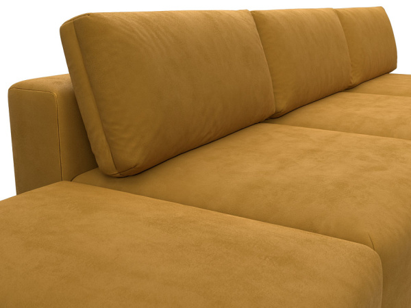 Диван угловой модульный с пуфом Лига-060 НПБ Лонг угол универсальный Велюр