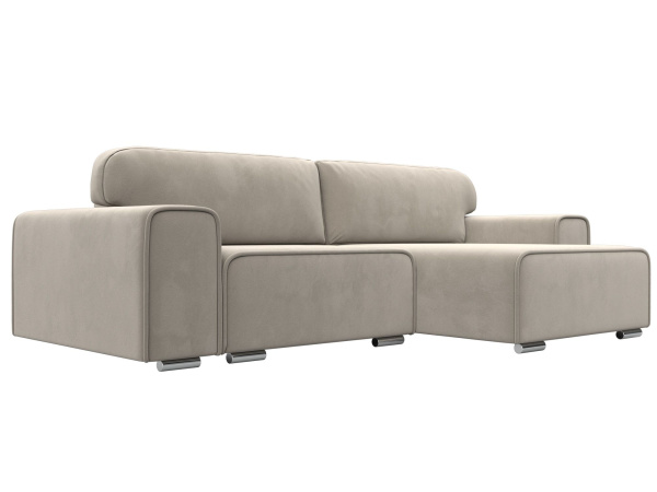 Диван угловой Лига-029 правый угол Микровельвет (Бежевый)