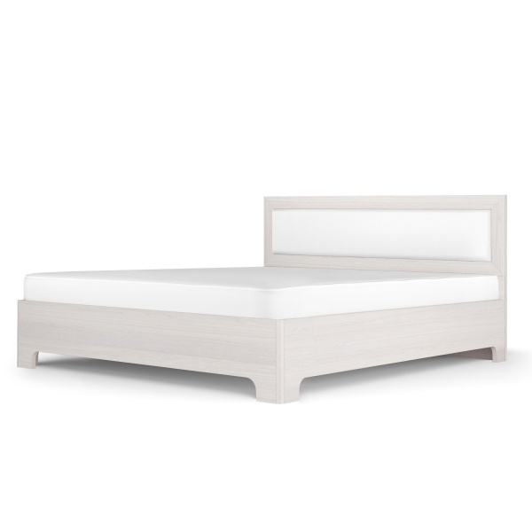 Кровать односпальная 1 Парма Нео (900*2000 Ясень анкор светлый, экокожа polo белая)