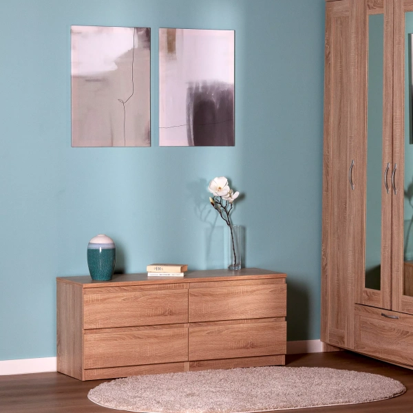 Тумба КАСТОР длинная с четырьмя ящиками